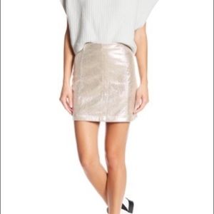 Free People Modern Femme Metallic Mini Skirt